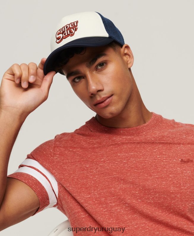 uy Superdry hombres gorra de camionero vintage blanco DT2N8Z1651 accesorios