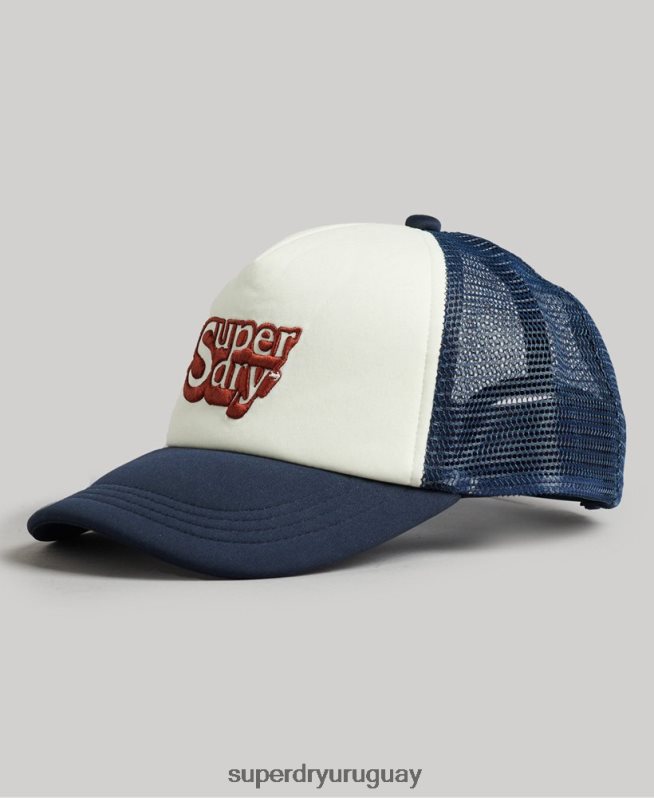 uy Superdry hombres gorra de camionero vintage blanco DT2N8Z1651 accesorios