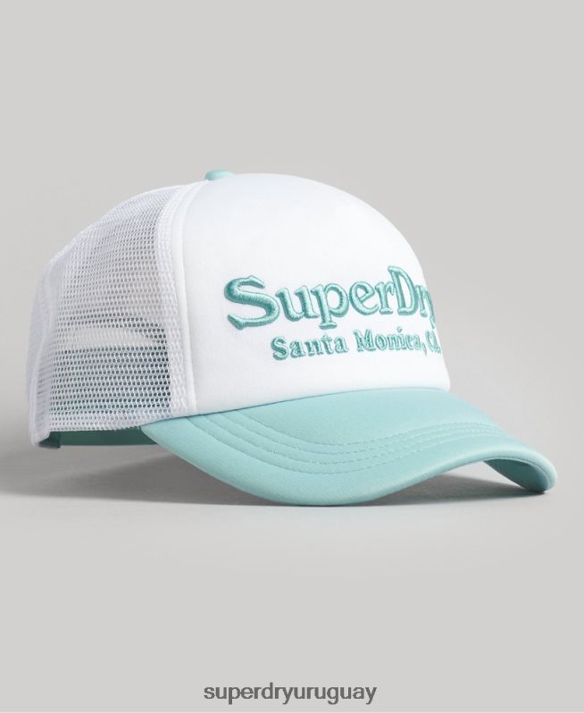 uy Superdry hombres gorra de camionero vintage blanco DT2N8Z1668 accesorios