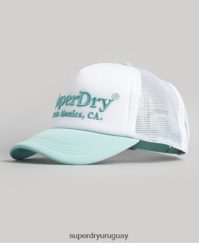 uy Superdry hombres gorra de camionero vintage blanco DT2N8Z1668 accesorios
