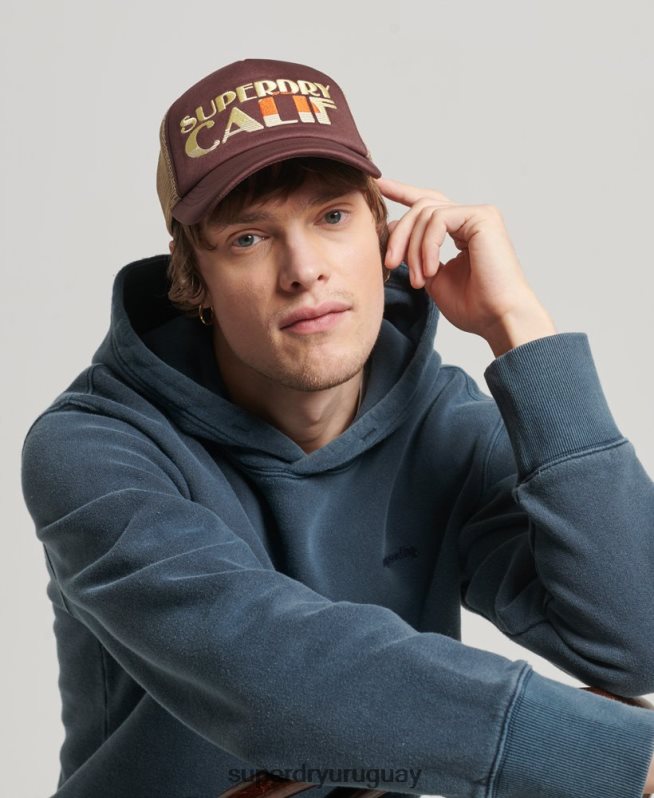 uy Superdry hombres gorra de camionero vintage marrón DT2N8Z1714 accesorios