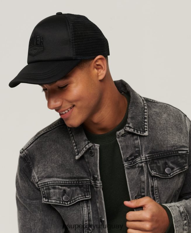 uy Superdry hombres gorra de camionero vintage negro DT2N8Z1629 accesorios