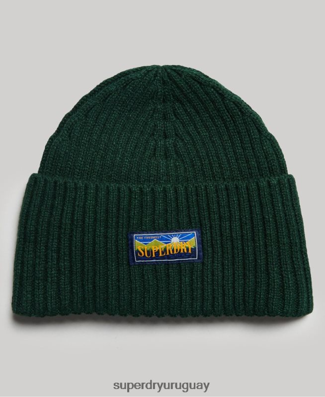 uy Superdry hombres gorro Radar en mezcla de lana verde DT2N8Z1693 accesorios
