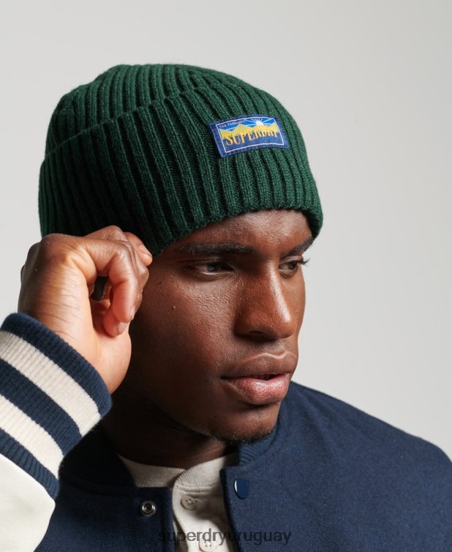 uy Superdry hombres gorro Radar en mezcla de lana verde DT2N8Z1693 accesorios