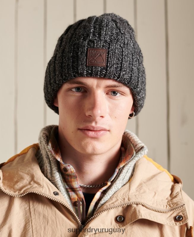 uy Superdry hombres gorro arrastrero gris oscuro DT2N8Z1806 accesorios