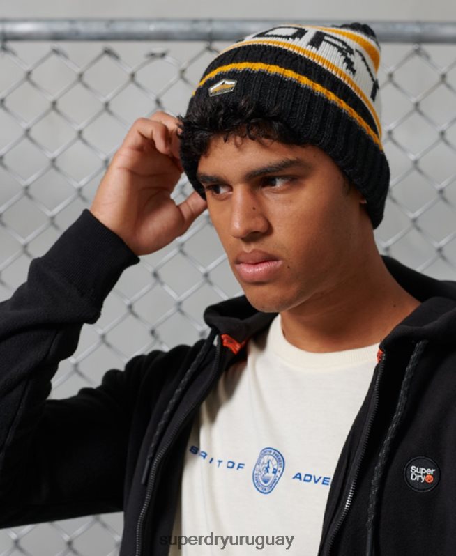uy Superdry hombres gorro con logo negro DT2N8Z1840 accesorios