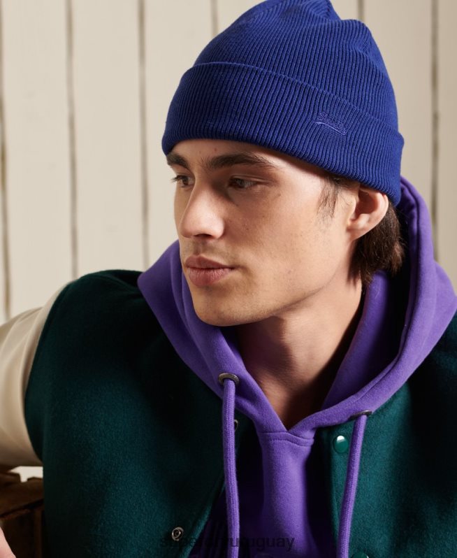 uy Superdry hombres gorro con logo vintage azul DT2N8Z1807 accesorios