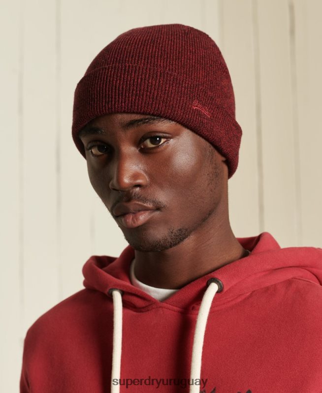 uy Superdry hombres gorro con logo vintage rojo DT2N8Z1792 accesorios