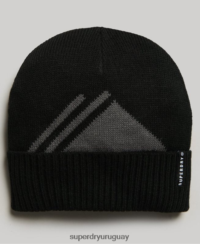 uy Superdry hombres gorro con puño de nieve negro DT2N8Z1695 accesorios