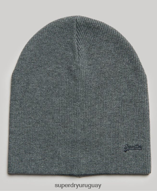 uy Superdry hombres gorro de algodón orgánico con logo vintage y etiqueta naranja gris DT2N8Z6434 accesorios