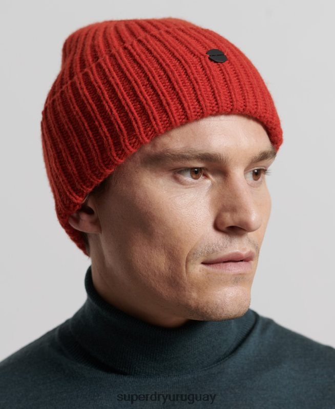 uy Superdry hombres gorro de canalé premium studios naranja DT2N8Z1784 accesorios