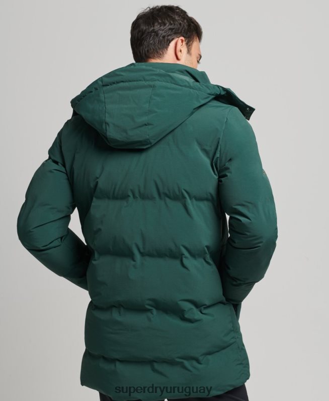 uy Superdry hombres abrigo acolchado boxy verde DT2N8Z4543 ropa