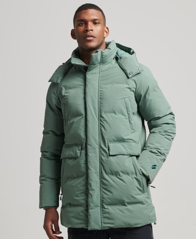 uy Superdry hombres abrigo acolchado boxy verde DT2N8Z4641 ropa