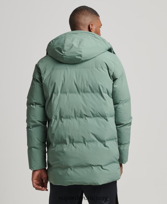 uy Superdry hombres abrigo acolchado boxy verde DT2N8Z4641 ropa