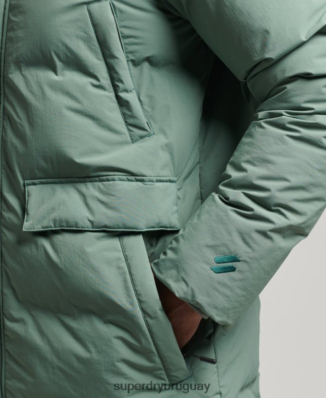 uy Superdry hombres abrigo acolchado boxy verde DT2N8Z4641 ropa