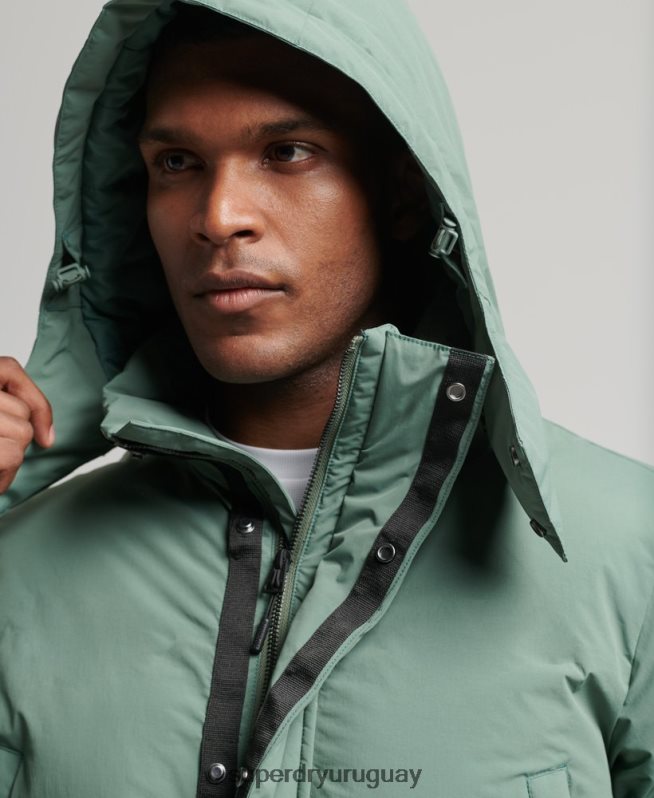 uy Superdry hombres abrigo acolchado boxy verde DT2N8Z4641 ropa