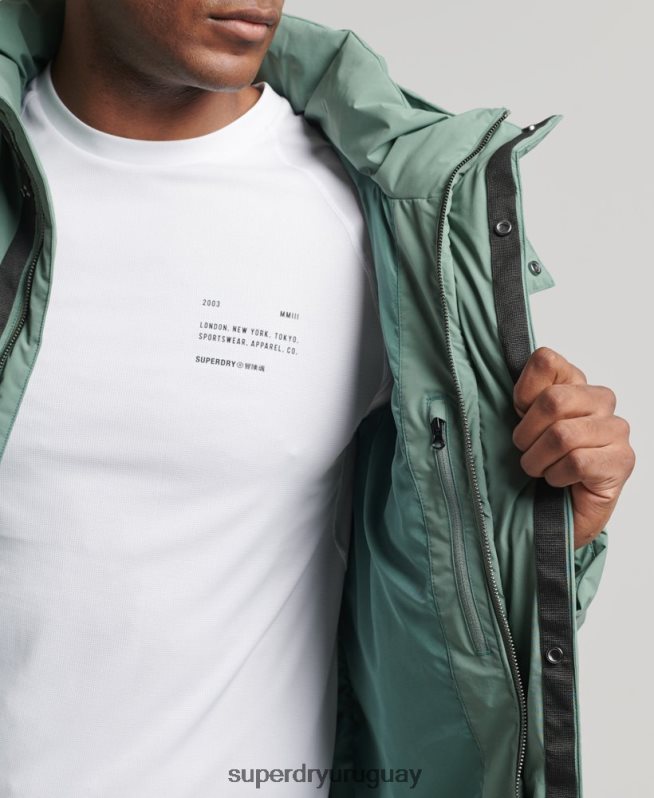 uy Superdry hombres abrigo acolchado boxy verde DT2N8Z4641 ropa
