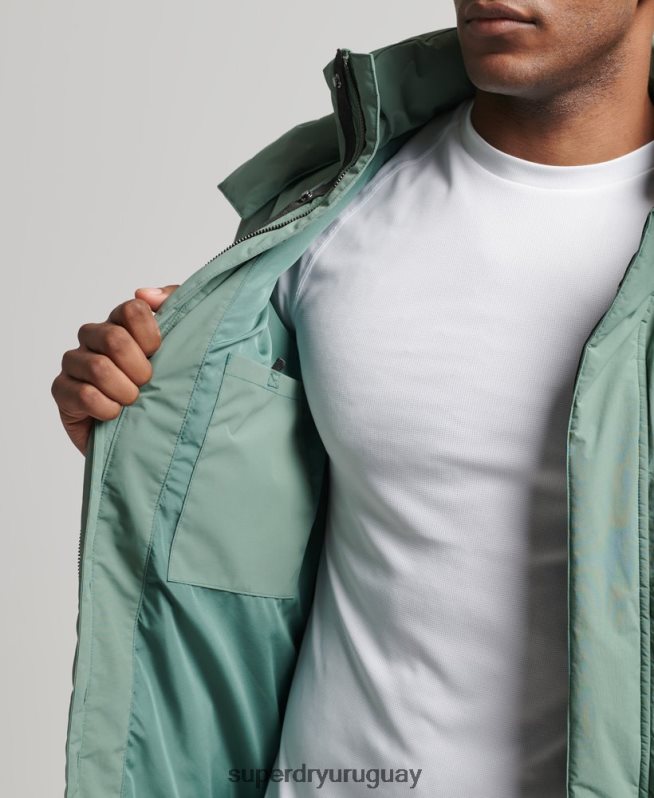 uy Superdry hombres abrigo acolchado boxy verde DT2N8Z4641 ropa