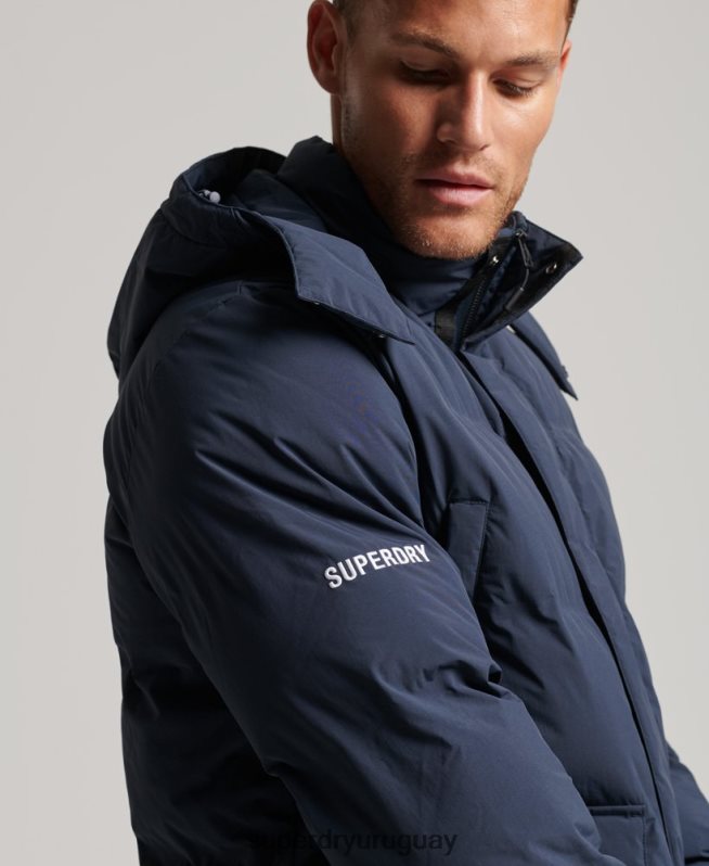 uy Superdry hombres abrigo acolchado con palangre Armada DT2N8Z4583 ropa