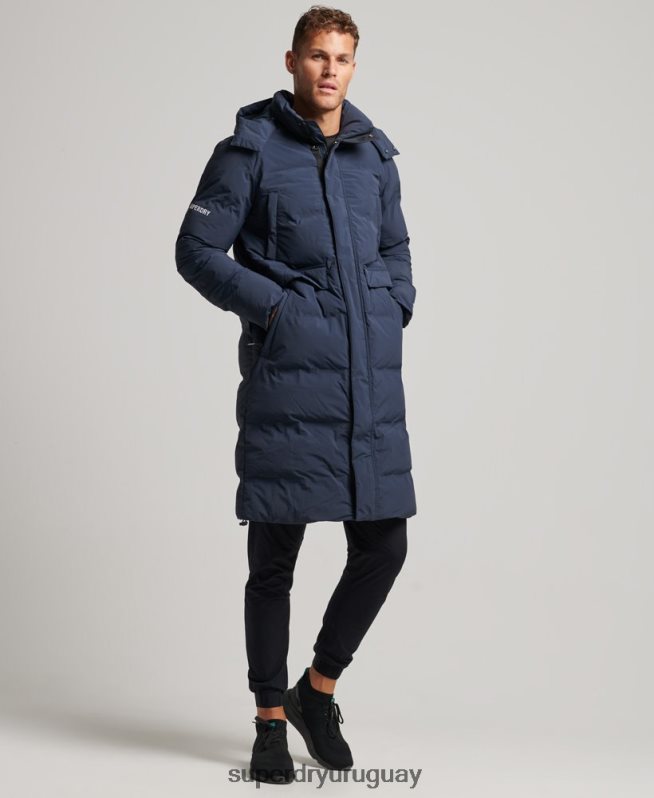 uy Superdry hombres abrigo acolchado con palangre Armada DT2N8Z4583 ropa