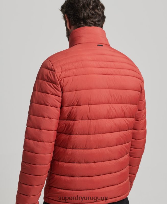 uy Superdry hombres abrigo acolchado corto y ligero marrón DT2N8Z959 ropa