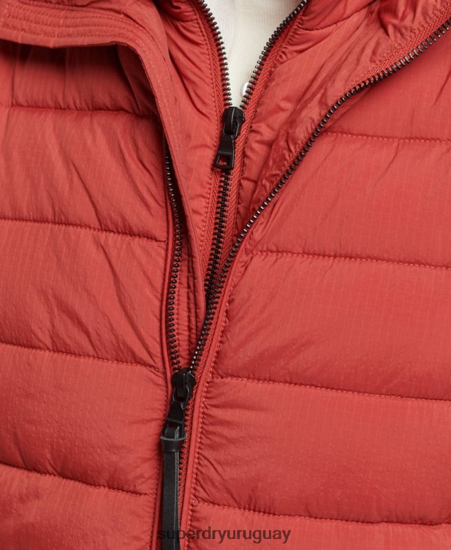 uy Superdry hombres abrigo acolchado corto y ligero marrón DT2N8Z959 ropa
