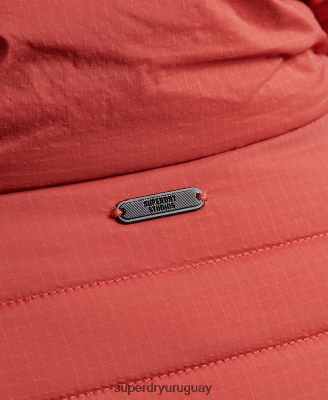 uy Superdry hombres abrigo acolchado corto y ligero marrón DT2N8Z959 ropa