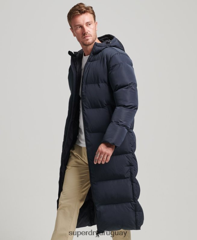 uy Superdry hombres abrigo acolchado extralargo Armada DT2N8Z1058 ropa