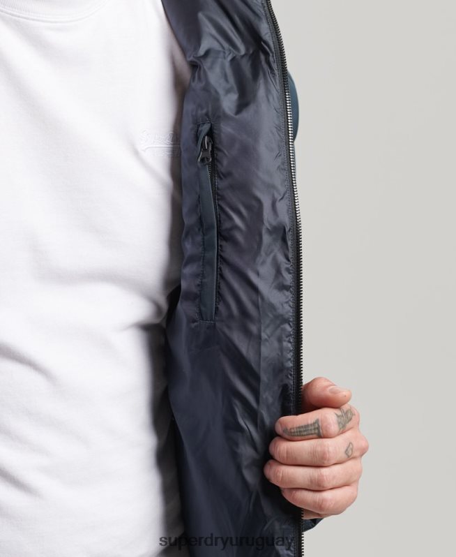 uy Superdry hombres abrigo acolchado extralargo Armada DT2N8Z1058 ropa