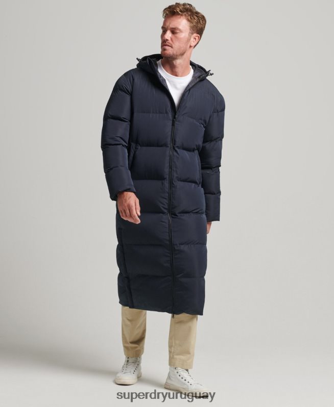 uy Superdry hombres abrigo acolchado extralargo Armada DT2N8Z1058 ropa