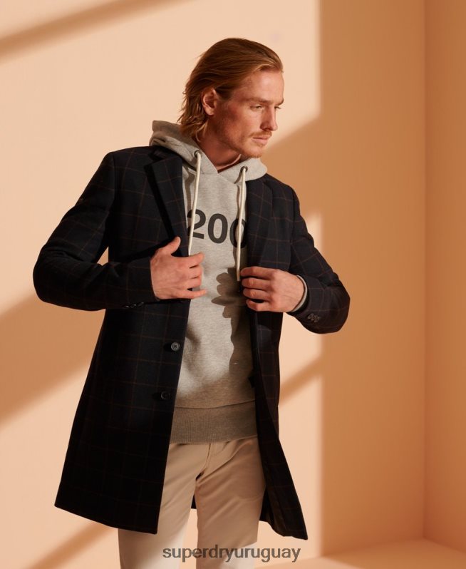 uy Superdry hombres abrigo de lana base Armada DT2N8Z1197 ropa