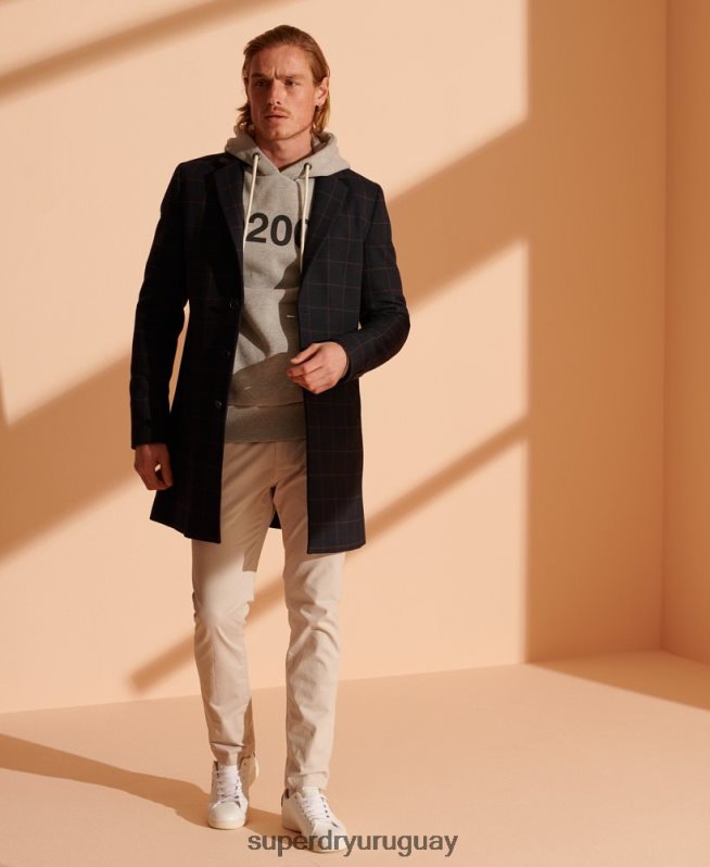 uy Superdry hombres abrigo de lana base Armada DT2N8Z1197 ropa