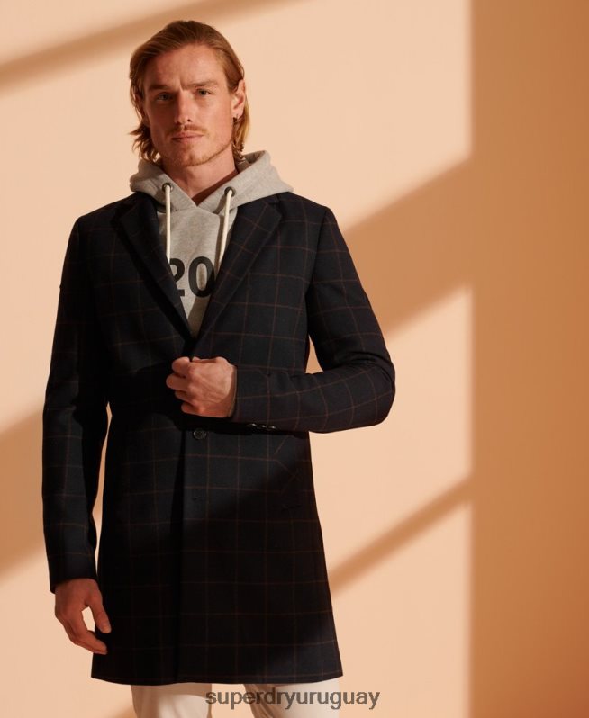 uy Superdry hombres abrigo de lana base Armada DT2N8Z1197 ropa