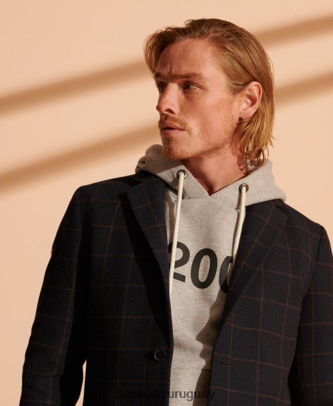 uy Superdry hombres abrigo de lana base Armada DT2N8Z1197 ropa