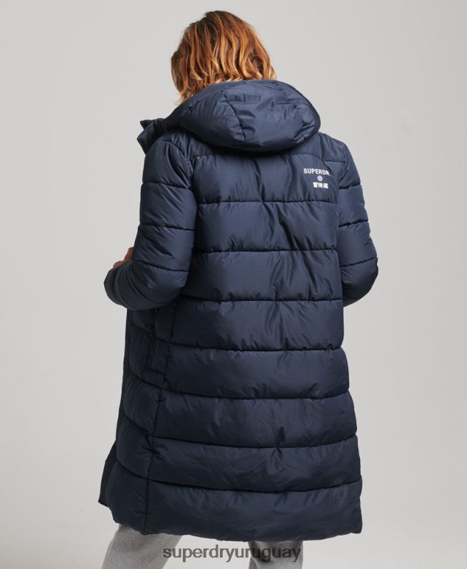 uy Superdry hombres abrigo largo con capucha y logo Armada DT2N8Z4520 ropa