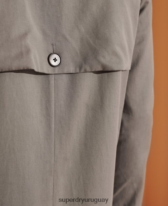 uy Superdry hombres abrigo mac clásico de edición limitada gris claro DT2N8Z1148 ropa