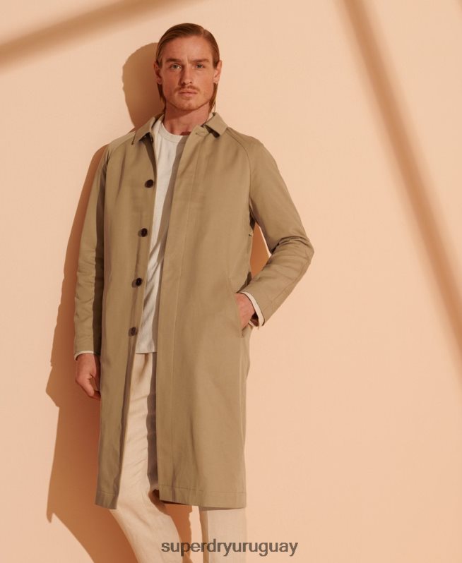 uy Superdry hombres abrigo mac clásico de edición limitada marrón DT2N8Z4764 ropa