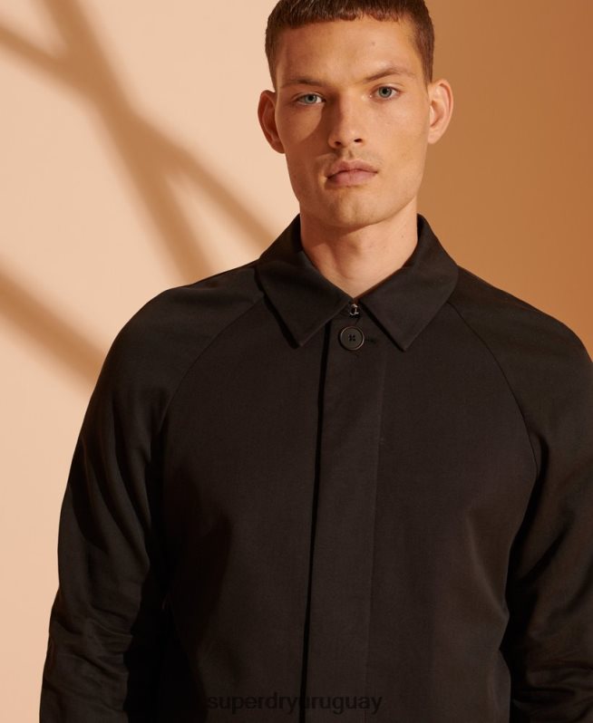 uy Superdry hombres abrigo mac clásico de edición limitada negro DT2N8Z1149 ropa