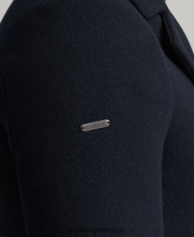 uy Superdry hombres chaquetón corto de mezcla de lana Armada DT2N8Z1146 ropa