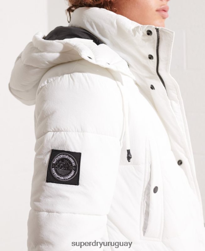uy Superdry hombres parka capitonada expedición blanco DT2N8Z4483 ropa