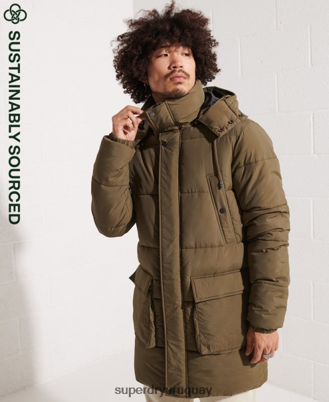 uy Superdry hombres parka capitonada expedición caqui DT2N8Z4502 ropa