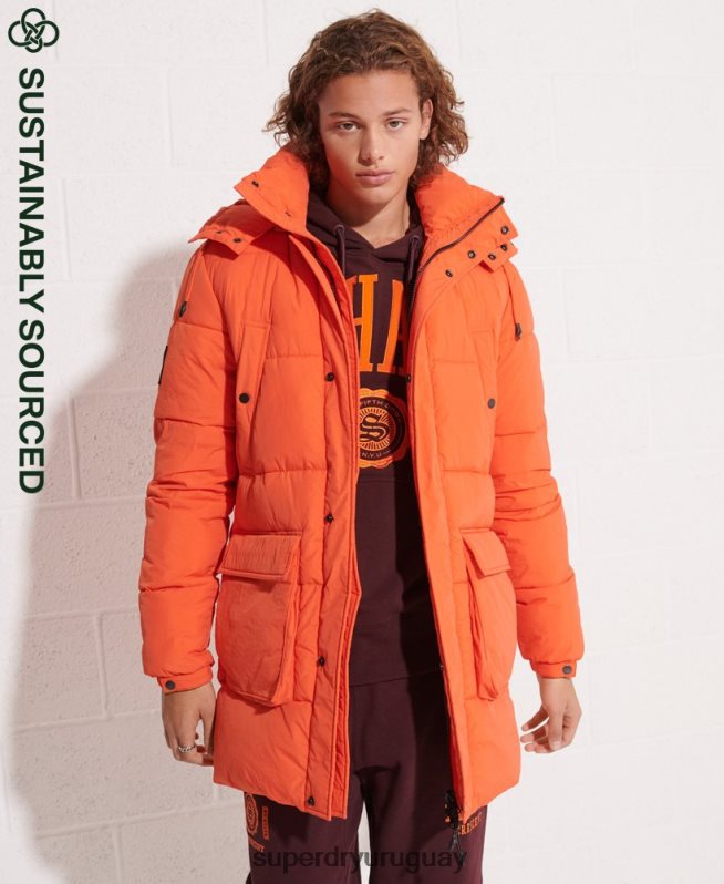 uy Superdry hombres parka capitonada expedición naranja DT2N8Z4511 ropa