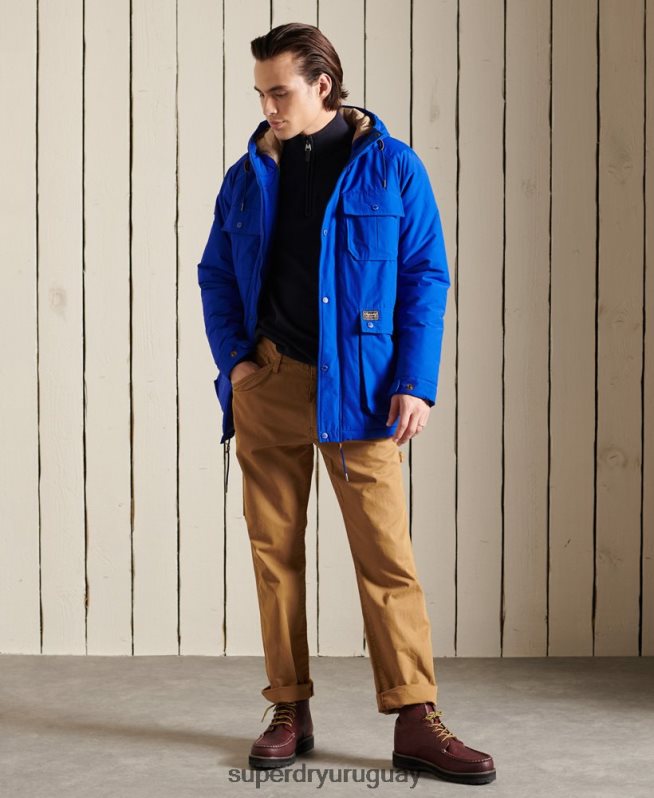 uy Superdry hombres parka capitonada montaña azul DT2N8Z4684 ropa