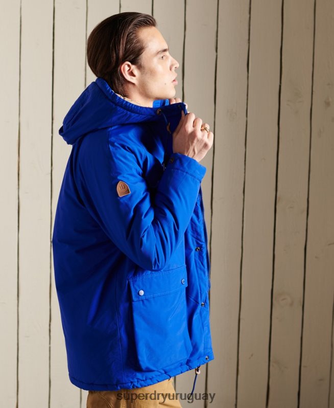 uy Superdry hombres parka capitonada montaña azul DT2N8Z4684 ropa
