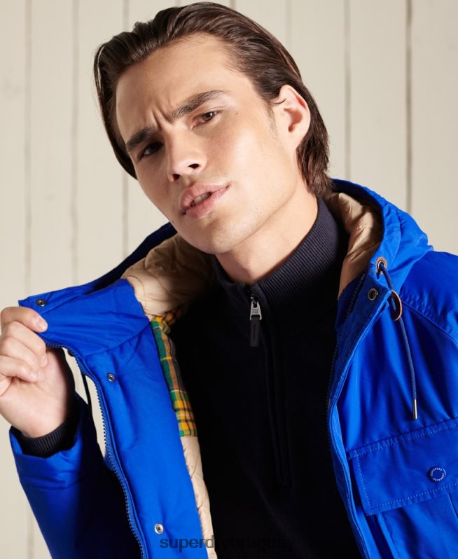 uy Superdry hombres parka capitonada montaña azul DT2N8Z4684 ropa