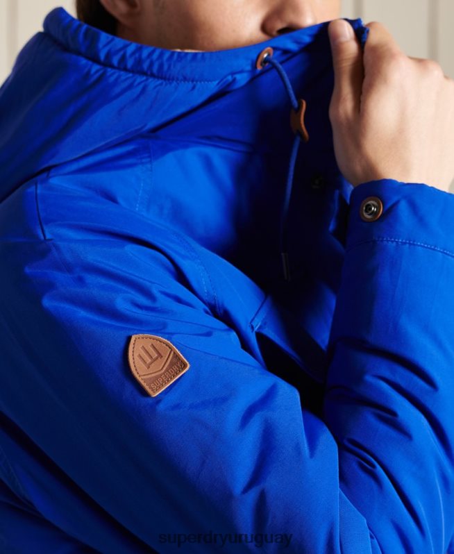 uy Superdry hombres parka capitonada montaña azul DT2N8Z4684 ropa