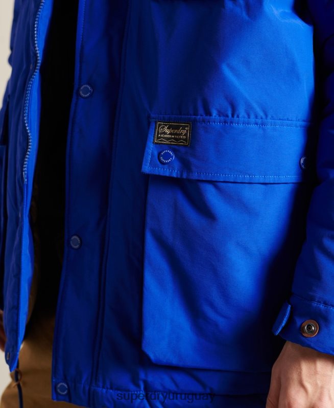 uy Superdry hombres parka capitonada montaña azul DT2N8Z4684 ropa