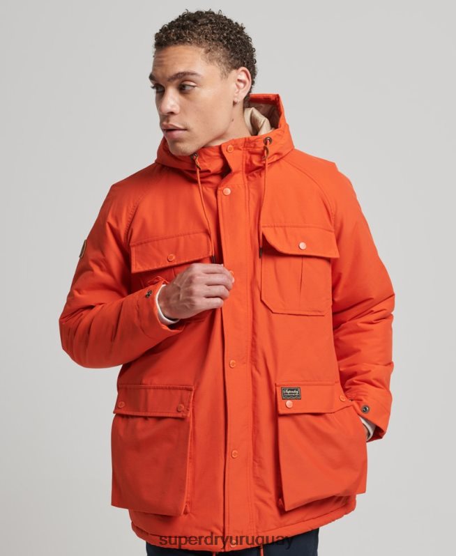uy Superdry hombres parka capitonada montaña naranja DT2N8Z4532 ropa