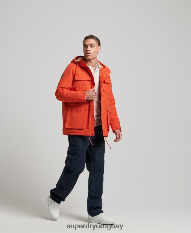 uy Superdry hombres parka capitonada montaña naranja DT2N8Z4532 ropa