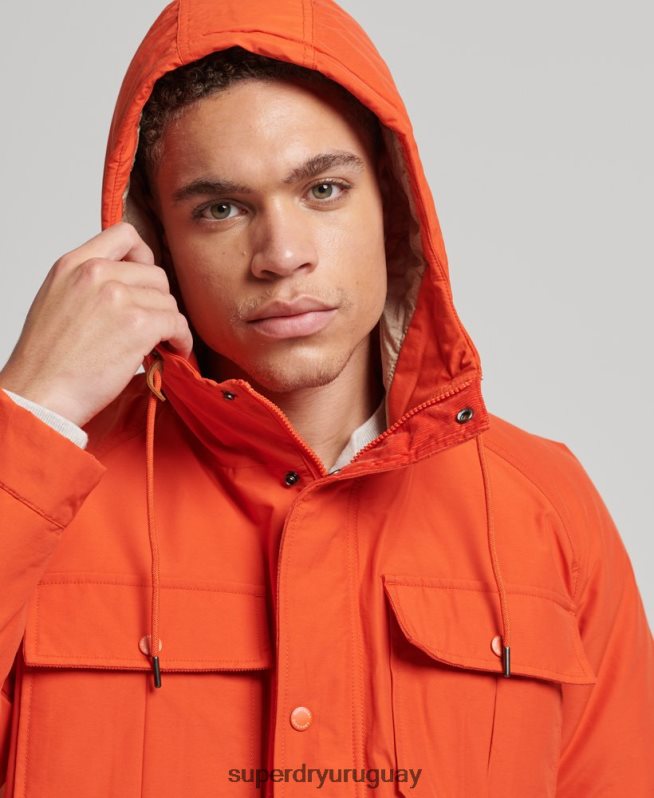 uy Superdry hombres parka capitonada montaña naranja DT2N8Z4532 ropa